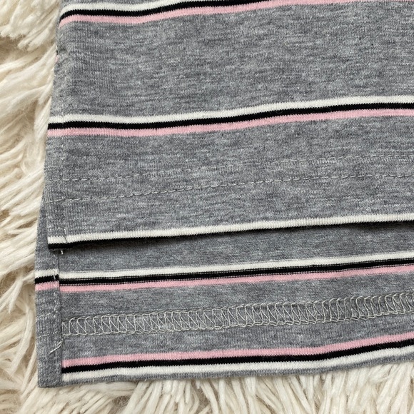 Polagram Ringer Stripes SS Tee 💗 Gray Pink Black White - Picture 8 of 12